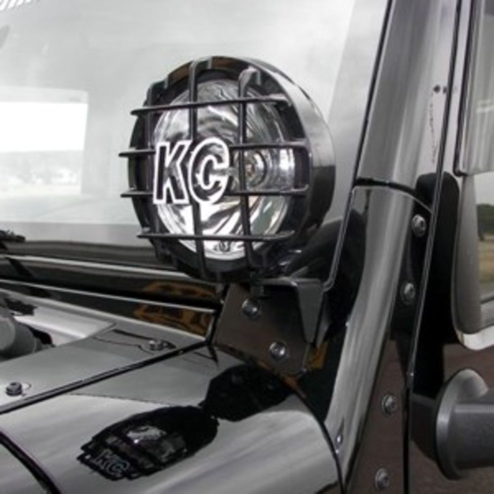 KC HiLiTES Bracket Set - Light Mount - Windshield - Pillar Mount - Pair - for 07-18 Jeep JK