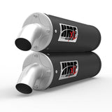 HMF Muffler Polaris RZR XP/4 Turbo/S 16-21 Gun Metal Titan-XL Dual Slip On Exhaust Billet End Cap