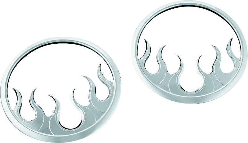 Kuryakyn Chrome Flame Speaker Grills 7374