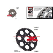 428H Heavy-Duty Chain Natural, Front & Rear Sprocket Kit for HONDA CB125TT 1990