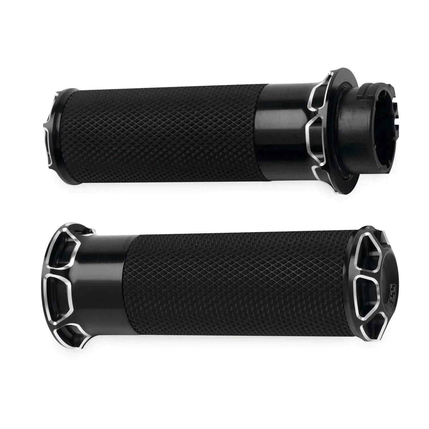 Arlen Ness Black Beveled Fusion Hand Grips for 2008-2015 Harley Touring
