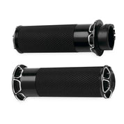 Arlen Ness Black Beveled Fusion Hand Grips for 2008-2015 Harley Touring