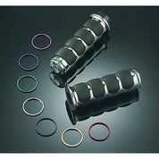 Kuryakyn Chrome Rubber Soft ISO Dual Cable Hand Grips Traditional Harley Dyna
