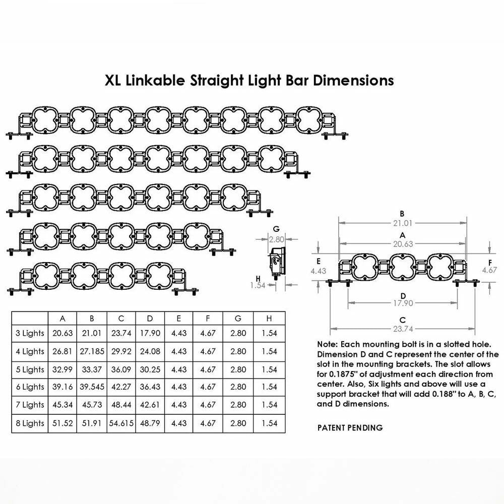 Baja Designs LED Light Bar 6 Lights XL Linkable Series Universal 740004