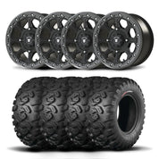 Set of Four Bullite Ruler Wheels 15" Gray And Kenda K3201 Mastodon HT Tires [30x10R-15]