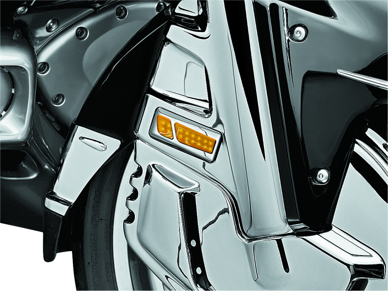 Kuryakyn Chrome LED Front Reflector Conversion Light Amber 7455