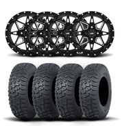 ITP Tornado 15" Matte Black Wheels And Terra Hook Tires [32x10-15]
