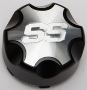 ITP Cast Aluminum Wheel Center Cap Black/Aluminum 4/110 4/115 C110SS