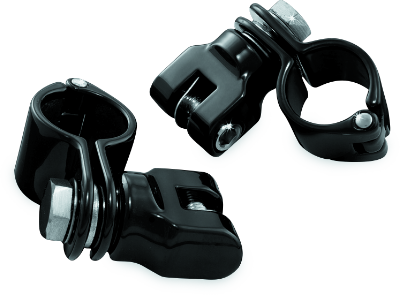 Kuryakyn Black 1-1/4in Magnum Quick Clamp With Clevis (Pair) 7572