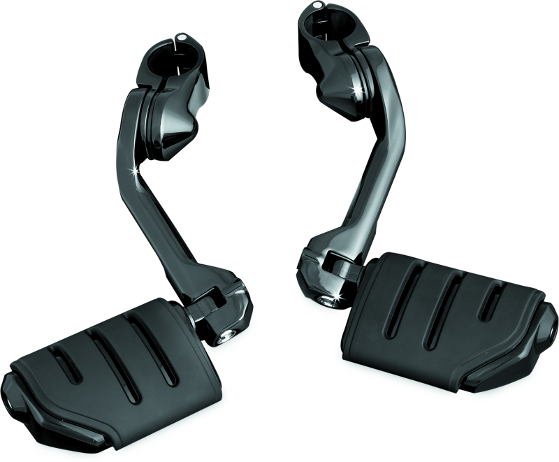 Kuryakyn Black Tour Tech 4in Short Arms With 1-1/4in Clamps Without Pegs 7574