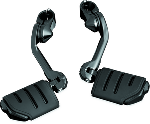 Kuryakyn Black Tour Tech 4in Short Arms With 1-1/4in Clamps Without Pegs 7574
