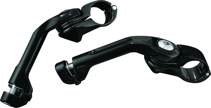 Kuryakyn Black Tour Tech 6in Back Arms With 1-1/4in Clamps Without Pegs 7575