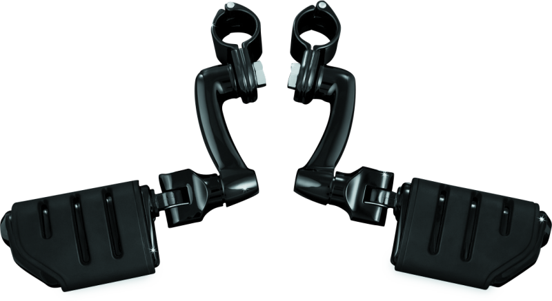 Kuryakyn Black Longhorn Trident Dually Offset Highway Pegs 1-1/4 in Clamp 7599