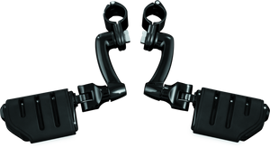 Kuryakyn Black Longhorn Trident Dually Offset Highway Pegs 1-1/4 in Clamp 7599