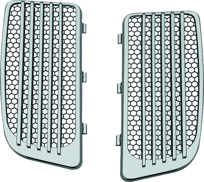 Kuryakyn Chrome & Black Radiator Grills For Twin Cooled (Pair) 7681