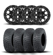 ITP Hurricane 14" Matte Black Wheels And Terra Hook Tires [32x10-14]