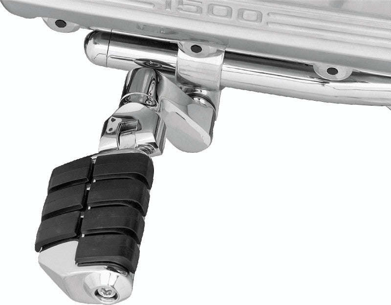 Kuryakyn Chrome Dually ISO Offset Highway Pegs With 1in Clamp (Pair) 7976