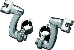 Kuryakyn Chrome Longhorn Offset Peg Mounts With 1-1/4in Clamp 7986