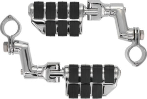 Kuryakyn Chrome Dually ISO Offset Highway Pegs With 1-1/4in Clamp (Pair) 7993
