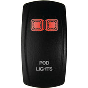 DragonFire Racing Laser-Etched Dual LED Switch - Lights On/Off - Red - 04-0090