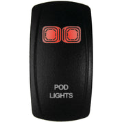 DragonFire Racing Laser-Etched Dual LED Switch - Lights On/Off - Red - 04-0090