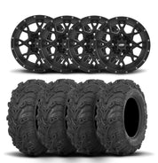 ITP Hurricane 12" Matte Black Wheels And Mud Lite II Tires [27x11-12]
