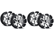 ITP Set of Four Twister Wheels Machined Black 14x7 4/156 5+2