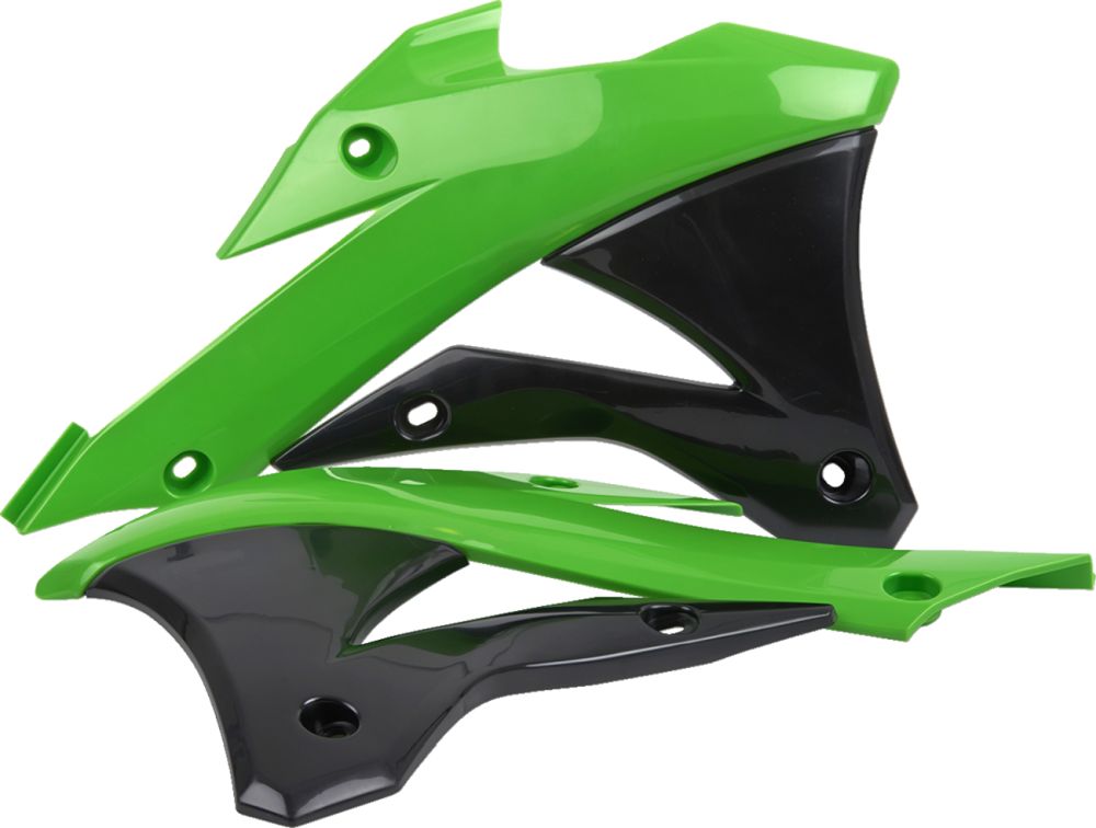 Polisport Radiator Covers for Kawasaki KX85/KX100 Green/black 8417300001