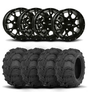 ITP Hurricane 14" Black Wheels And Mud Lite Tires [27x12-14]