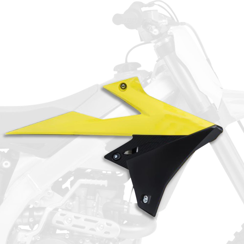 Polisport Radiator Cover for Suzuki RMZ250/RMZ450 Yellow/black 8421100001