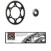 520 Precision Chain, Front & Rear Steel Sprocket Kit KAWASAKI EX250 Ninja 88-12