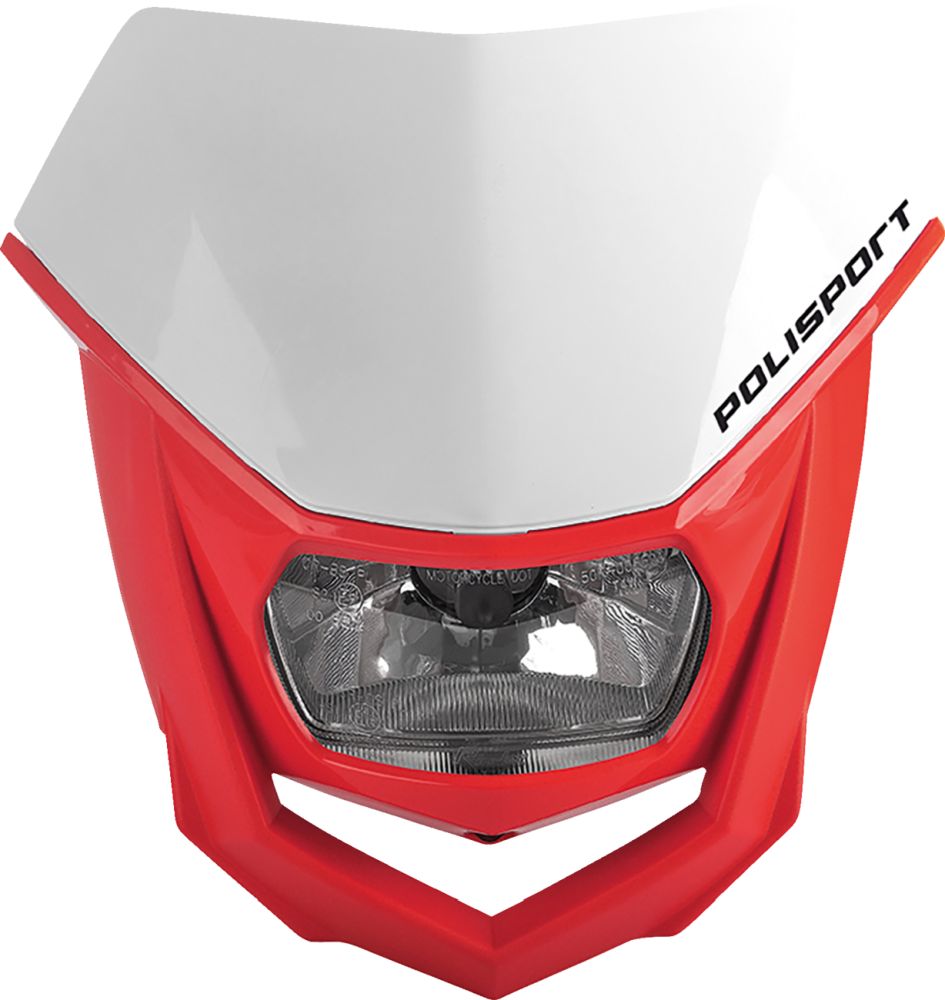 Polisport Halo Headlight - White/Red Universal Fit 8657400040
