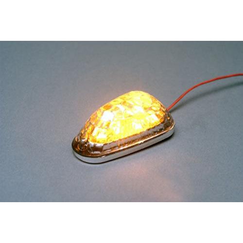 LED MINI-MARKER LIGHT TRIANGLE BLACK AMBER (6 LEDS)