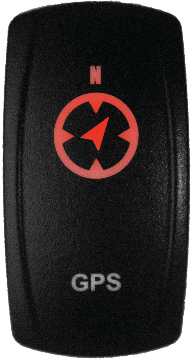 DragonFire Racing Laser-Etched Dual LED Switch - GPS On/Off - Red - 04-0125