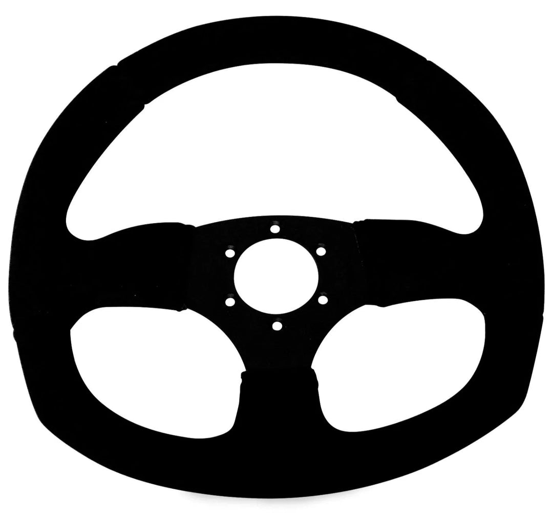DragonFire Racing Steering Wheel - D-Shaped - Suede - Black - 04-0003