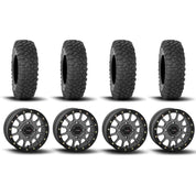System 3 SB-5 Beadlock Gun Metal Grey 15" Wheels And XC450 Tires [35x10R-15]