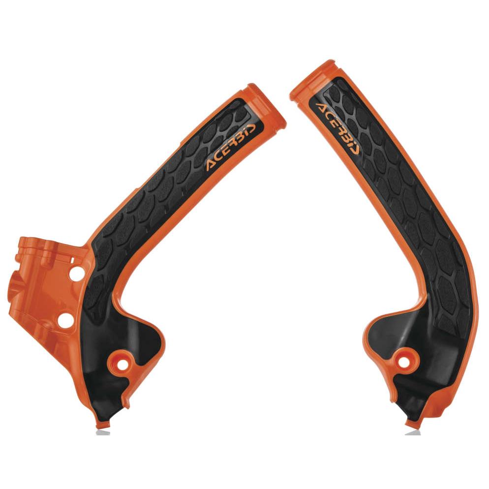 Acerbis 16 Orange/Black X-Grip Frame Guard - 2686045225