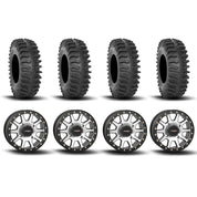 System 3 SB-3 Beadlock Machined/Matte Black 15" Wheels And XT400 Tires [33x10R-15]
