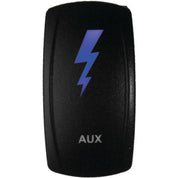 DragonFire Racing Laser-Etched Dual LED Switch - Auxillary On/Off - Blue - 04-0128