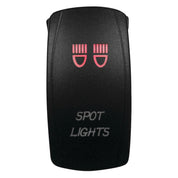 DragonFire Racing Laser-Etched Dual LED Switch - Spot light on/off - Red - 04-0065
