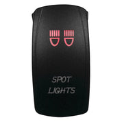 DragonFire Racing Laser-Etched Dual LED Switch - Spot light on/off - Red - 04-0065