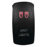 DragonFire Racing Laser-Etched Dual LED Switch - Spot light on/off - Red - 04-0065