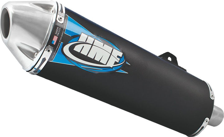 HMF Racing Black Competition Slip On Exhaust for Polaris Outlaw 450/525: SRA 08-10 End Cap- Euro-Polished