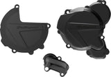 Polisport Engine Cover Clutch/Ignition Protection Kit for Husqvarna/KTM Black