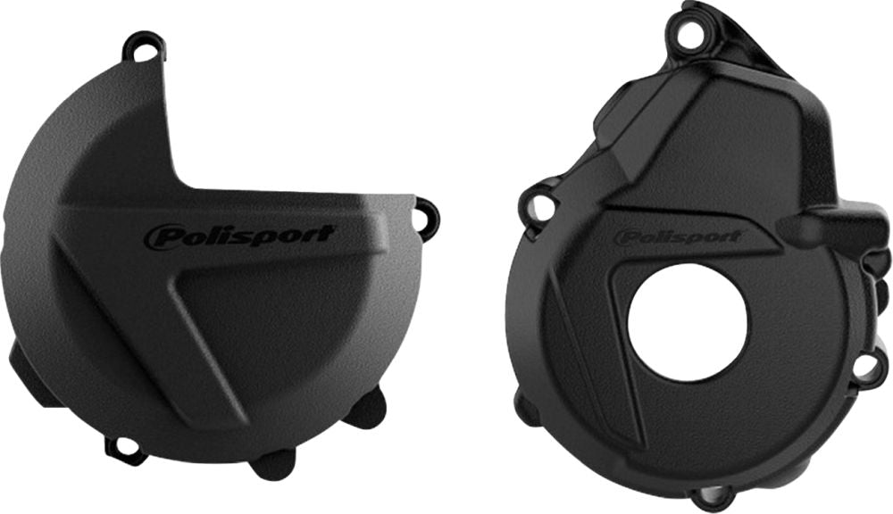 Polisport Engine Cover Clutch/Ignition Protection Kit for KTM/Husqvarna Black