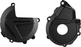 Polisport Engine Cover Clutch/Ignition Protection Kit for KTM/Husqvarna Black