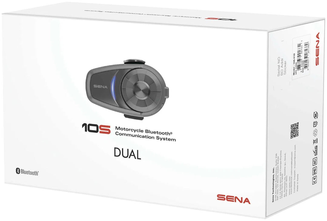 SENA 10S Bluetooth Headset And Intercom Motorcycle Comm System Dual Pack 10S-01D