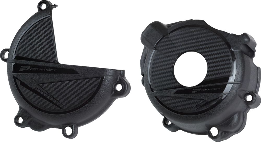 Polisport Engine Cover Clutch/Ignition Protection Kit for Suzuki DR-Z400 2000-2025 Black