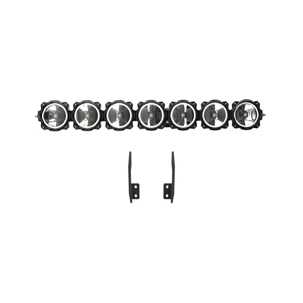 KC HiLiTES Gravity LED Pro6 - 7-Light Bar Kit - Front Bumper -2011-2016 Ford Super Duty
