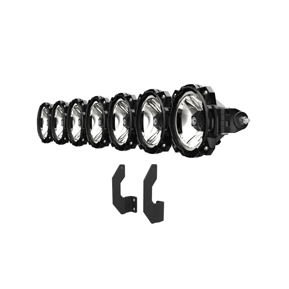 KC HiLiTES Gravity LED Pro6 - 7-Light Bar Kit - Front Bumper -2011-2016 Ford Super Duty